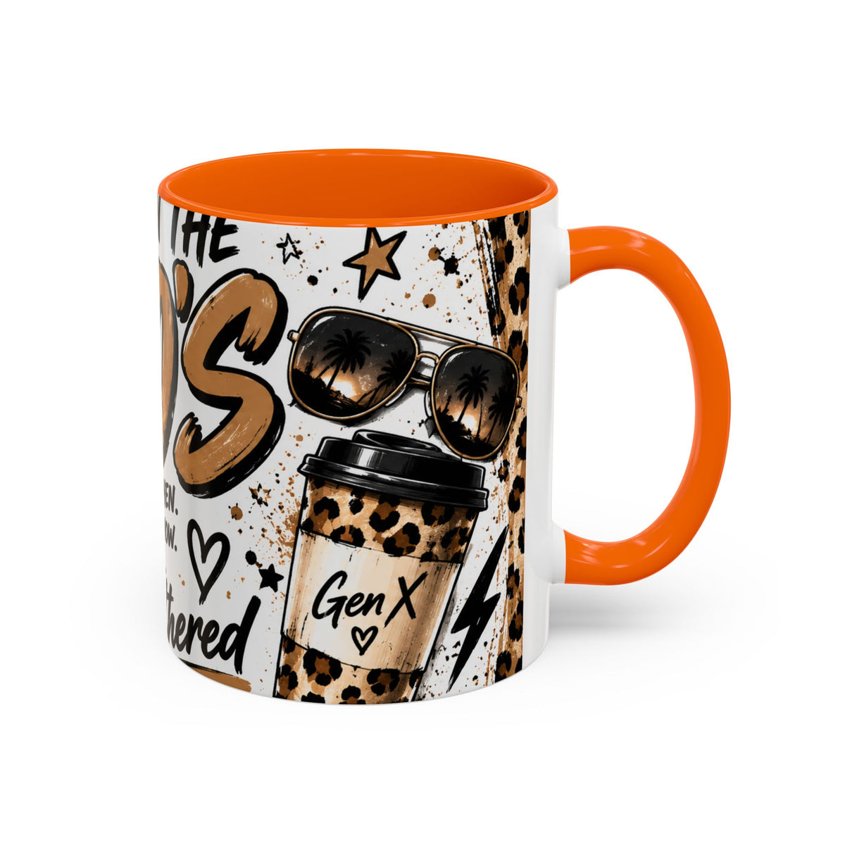 Built in the 80's Coffee Mug — Retro Gen X Leopard Travel Cup Design (11/15oz)