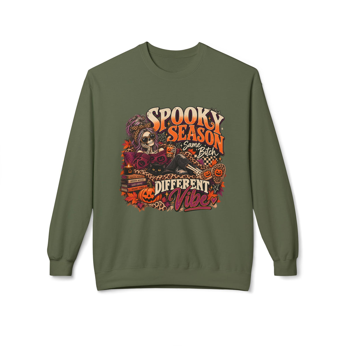 Spooky Season Crewneck Sweatshirt – Retro Halloween Graphic "Different Vibe"