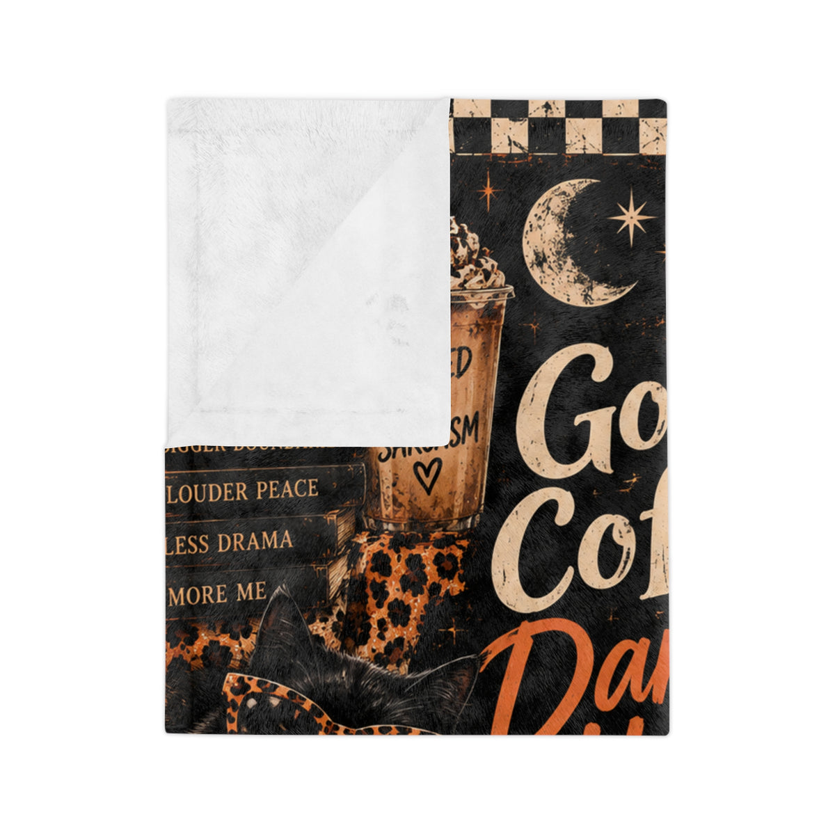 Good Coffee Darker Humor Microfiber Blanket — Halloween Coffee Lover Throw