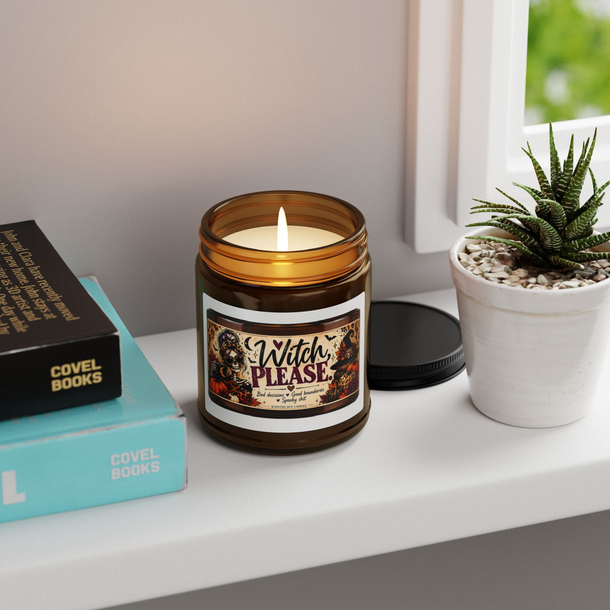 Witch Please label Candle | Amber Jar Soy Candle