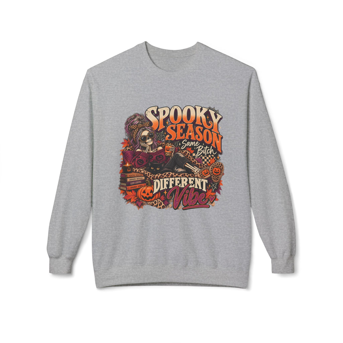 Spooky Season Crewneck Sweatshirt – Retro Halloween Graphic "Different Vibe"