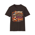 Coffee Cardigans Don’t Start T-Shirt — Retro Fall Coffee & Pumpkin Graphic Tee