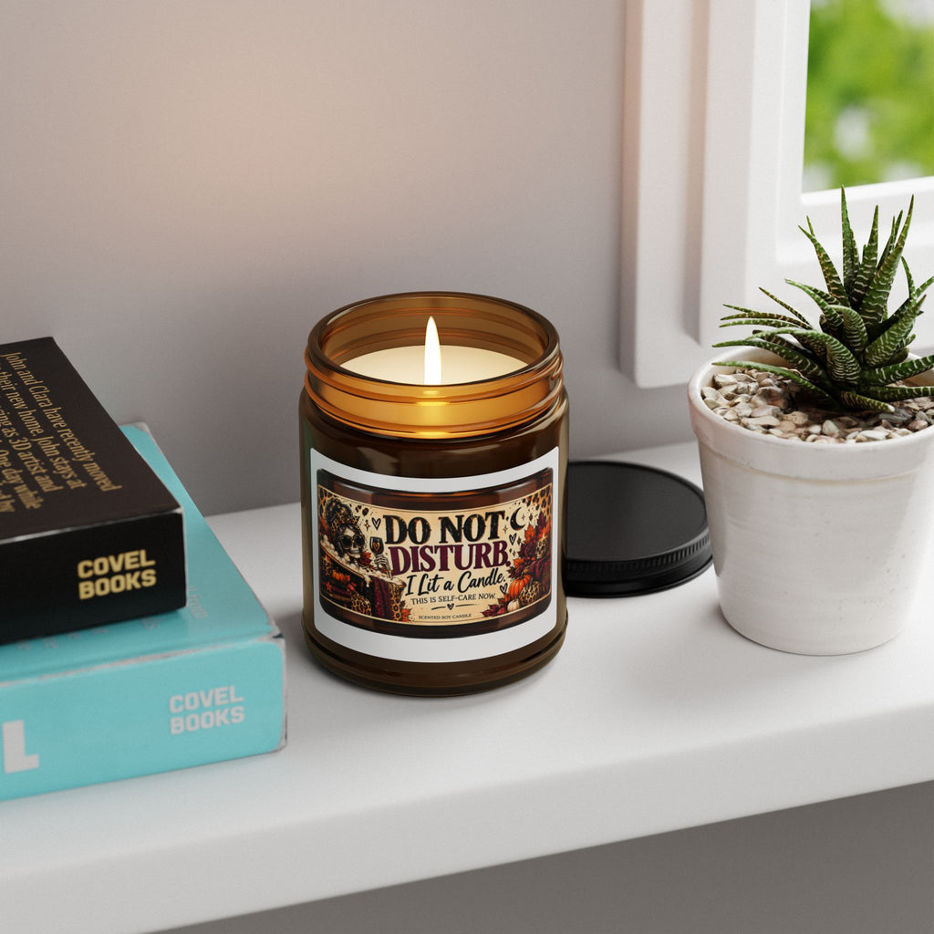 Do Not Disturb Soy Candle — Amber Jar Relaxing Autumn Scent