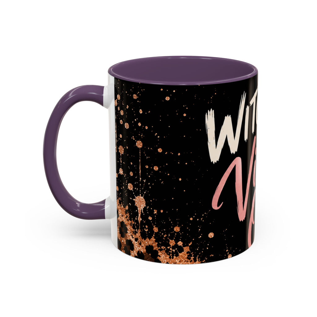 Witchy Vibes Only Accent Coffee Mug – Black Leopard Spellcaster Gift (11/15oz)