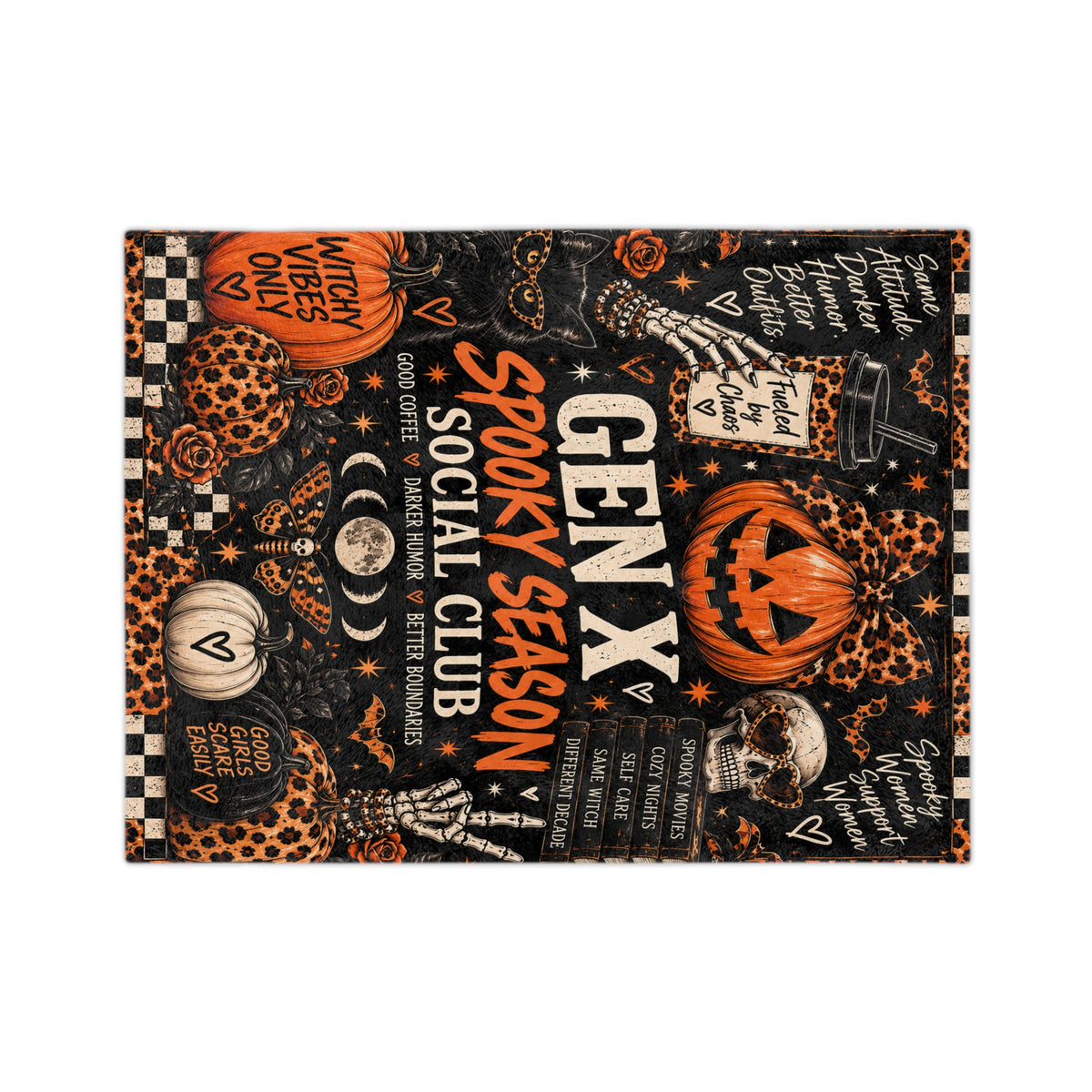 Gen X Spooky Season Social Club Blanket