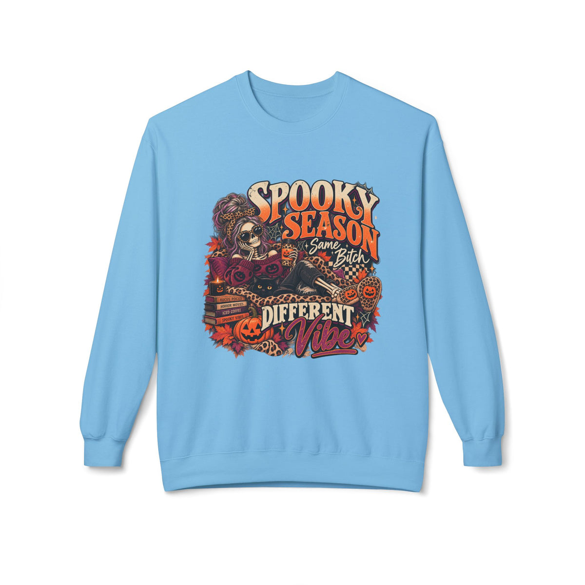 Spooky Season Crewneck Sweatshirt – Retro Halloween Graphic "Different Vibe"