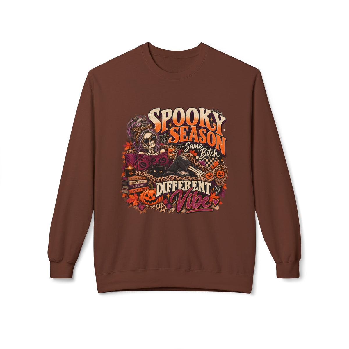 Spooky Season Crewneck Sweatshirt – Retro Halloween Graphic "Different Vibe"