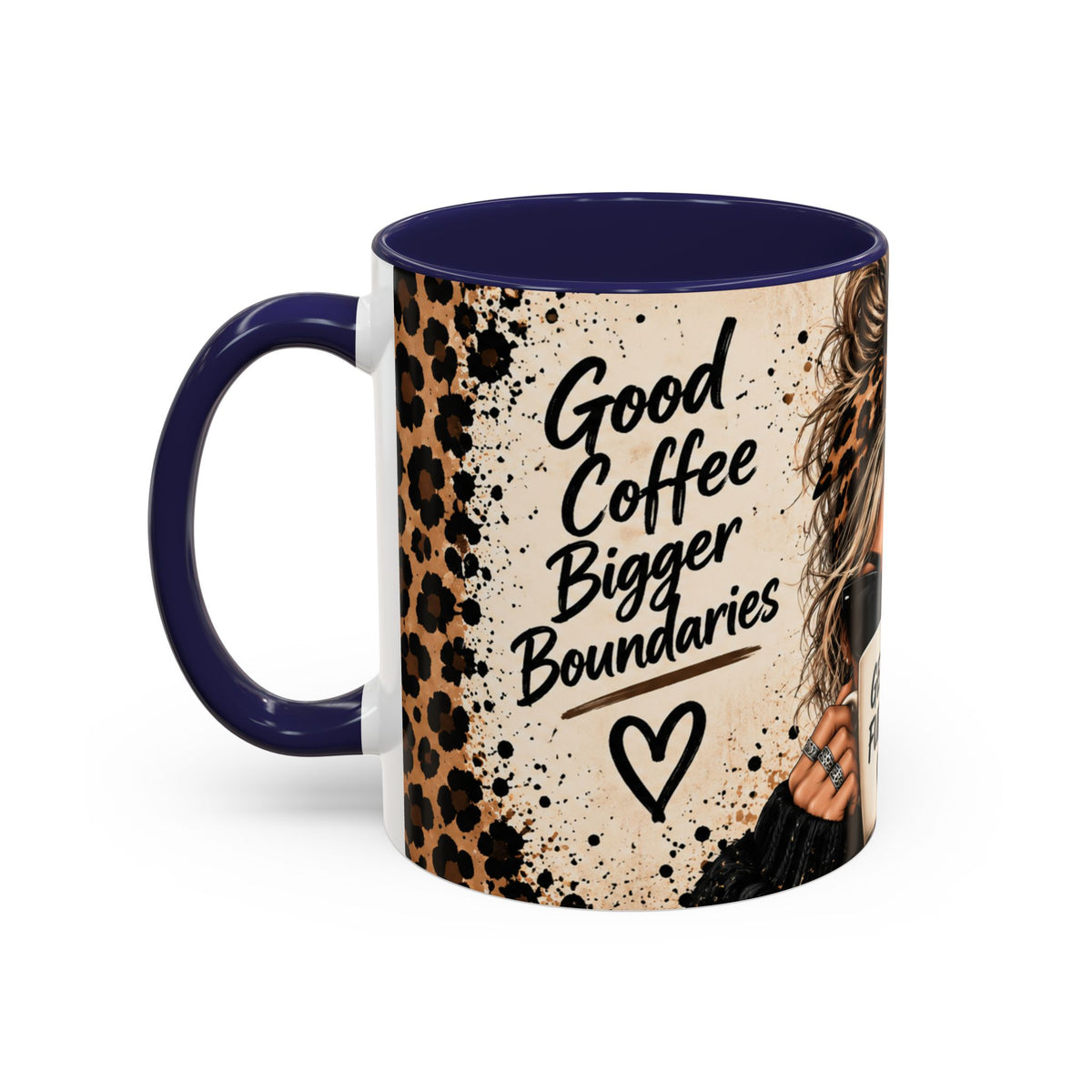 Gen X Fueled Accent Coffee Mug — “Same Attitude Different Decade” Leopard Design (11/15oz)