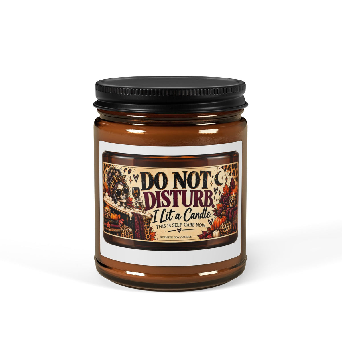 Do Not Disturb Soy Candle — Amber Jar Relaxing Autumn Scent
