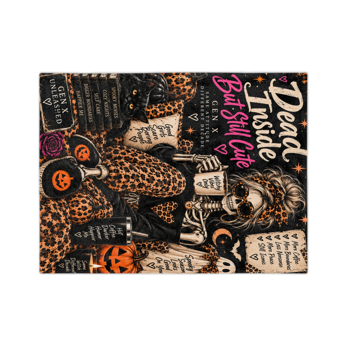 Dead Inside But Still Cute Microfiber Blanket