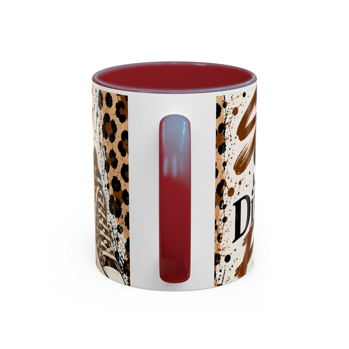 Coffee Lover Accent Mug — 'Good Coffee Bigger Mood' Leopard Design (11/15oz)