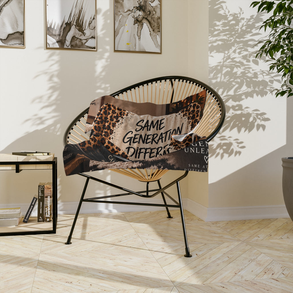 Leopard Sherpa Blanket – "Same Generation Different Standards" Cozy Throw