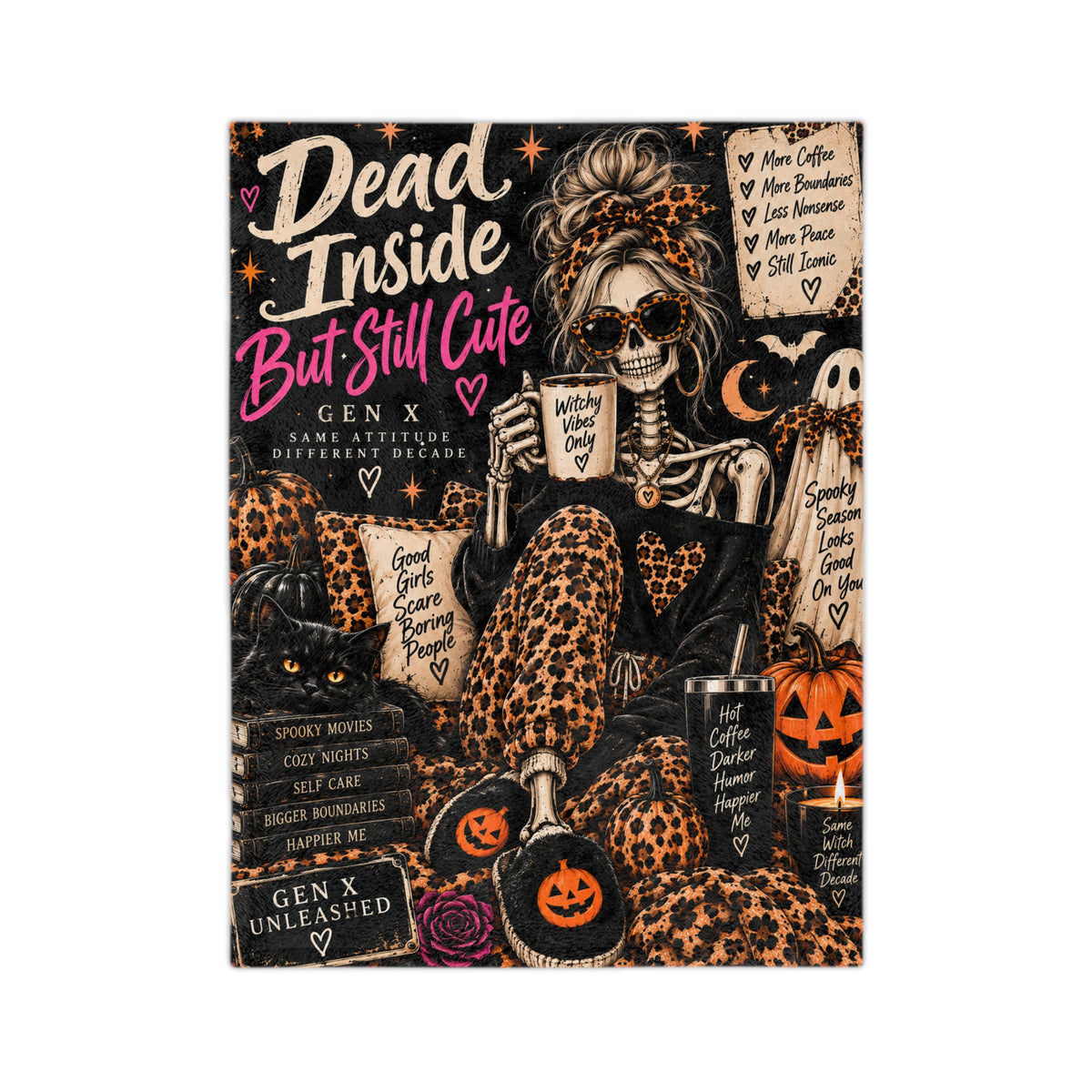 Dead Inside But Still Cute Microfiber Blanket
