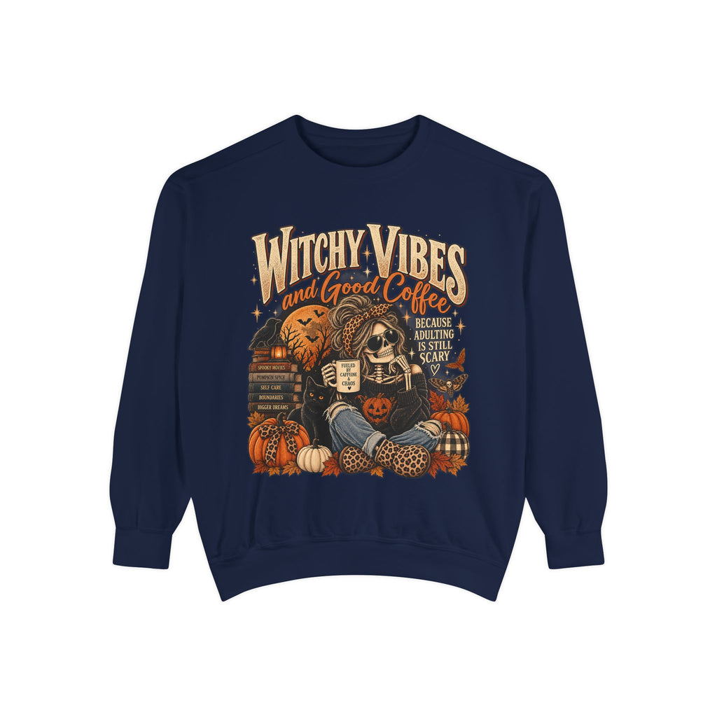 Witchy Vibes & Good Coffee Sweatshirt | Vintage Halloween Crewneck | Gen X Fall Style