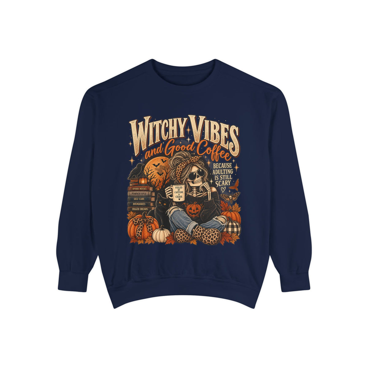 Witchy Vibes & Good Coffee Sweatshirt | Vintage Halloween Crewneck | Gen X Fall Style
