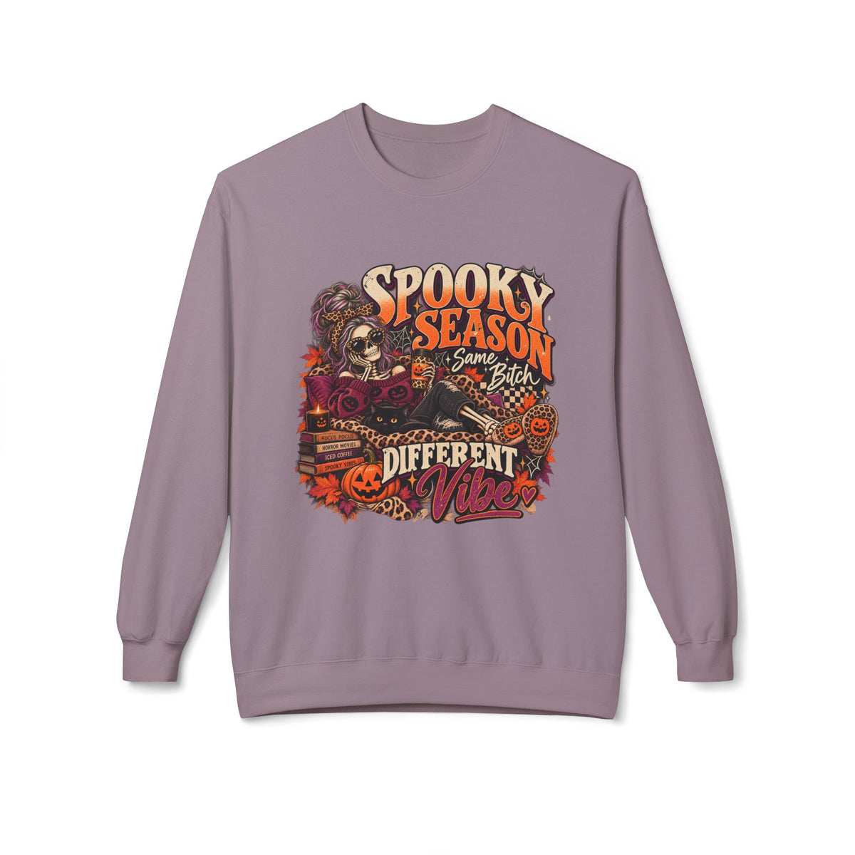 Spooky Season Crewneck Sweatshirt – Retro Halloween Graphic "Different Vibe"