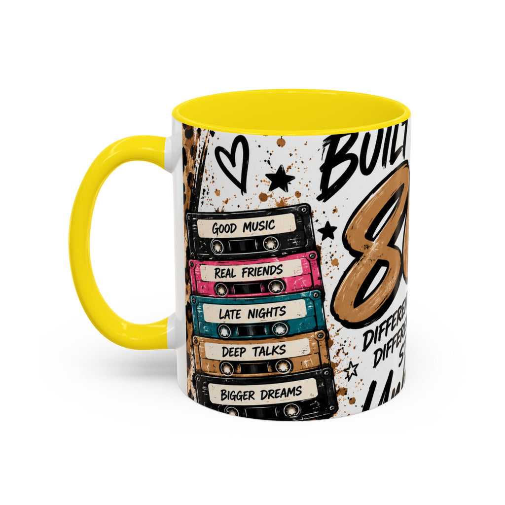 Built in the 80's Coffee Mug — Retro Gen X Leopard Travel Cup Design (11/15oz)
