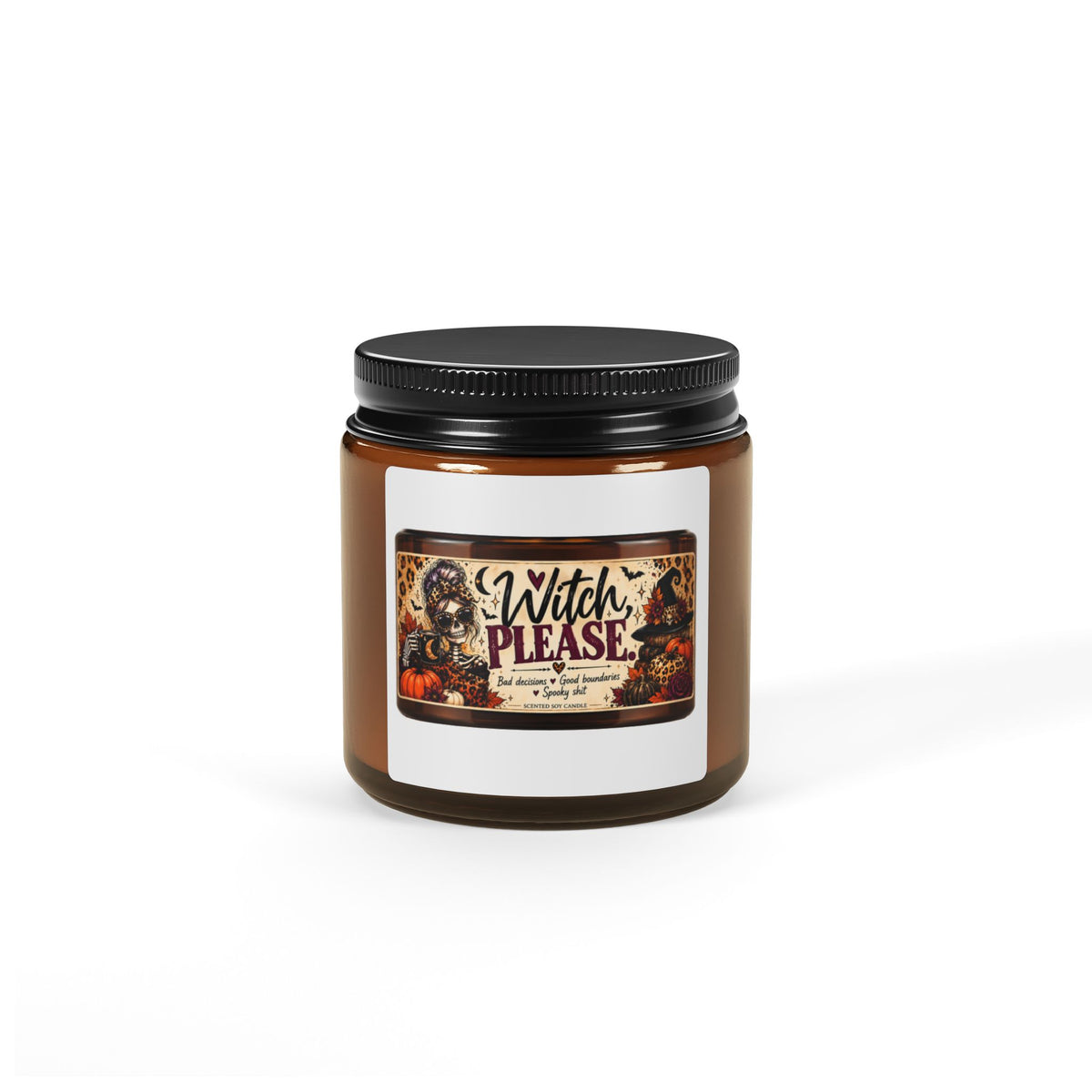 Witch Please label Candle | Amber Jar Soy Candle