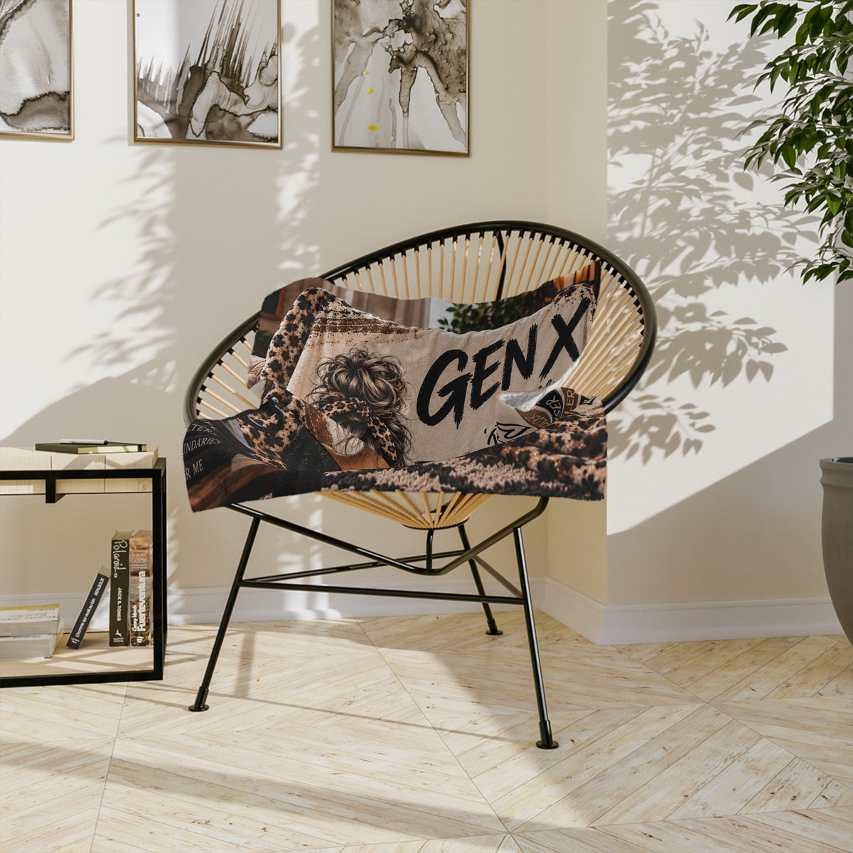 Gen X Velveteen Blanket — 'Same Attitude Different Decade' Cozy Leopard Throw