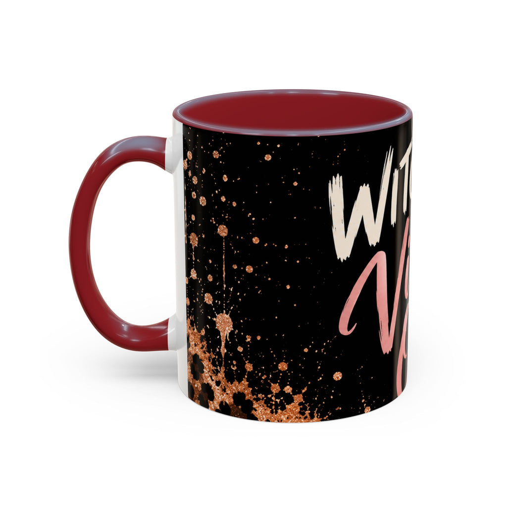 Witchy Vibes Only Accent Coffee Mug – Black Leopard Spellcaster Gift (11/15oz)
