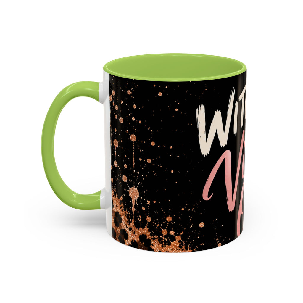 Witchy Vibes Only Accent Coffee Mug – Black Leopard Spellcaster Gift (11/15oz)